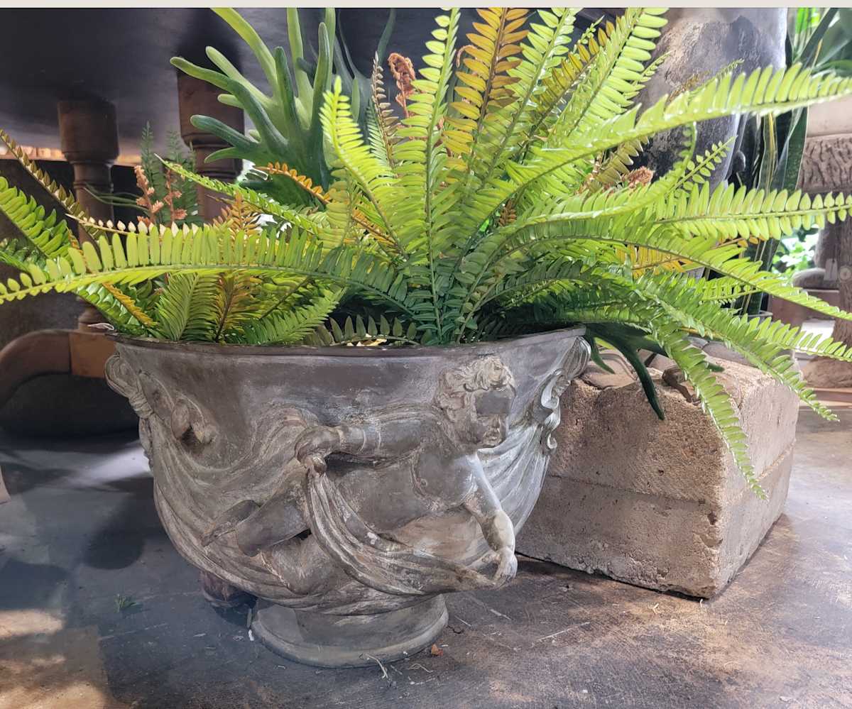 Bronze Garland Bowl Planter 