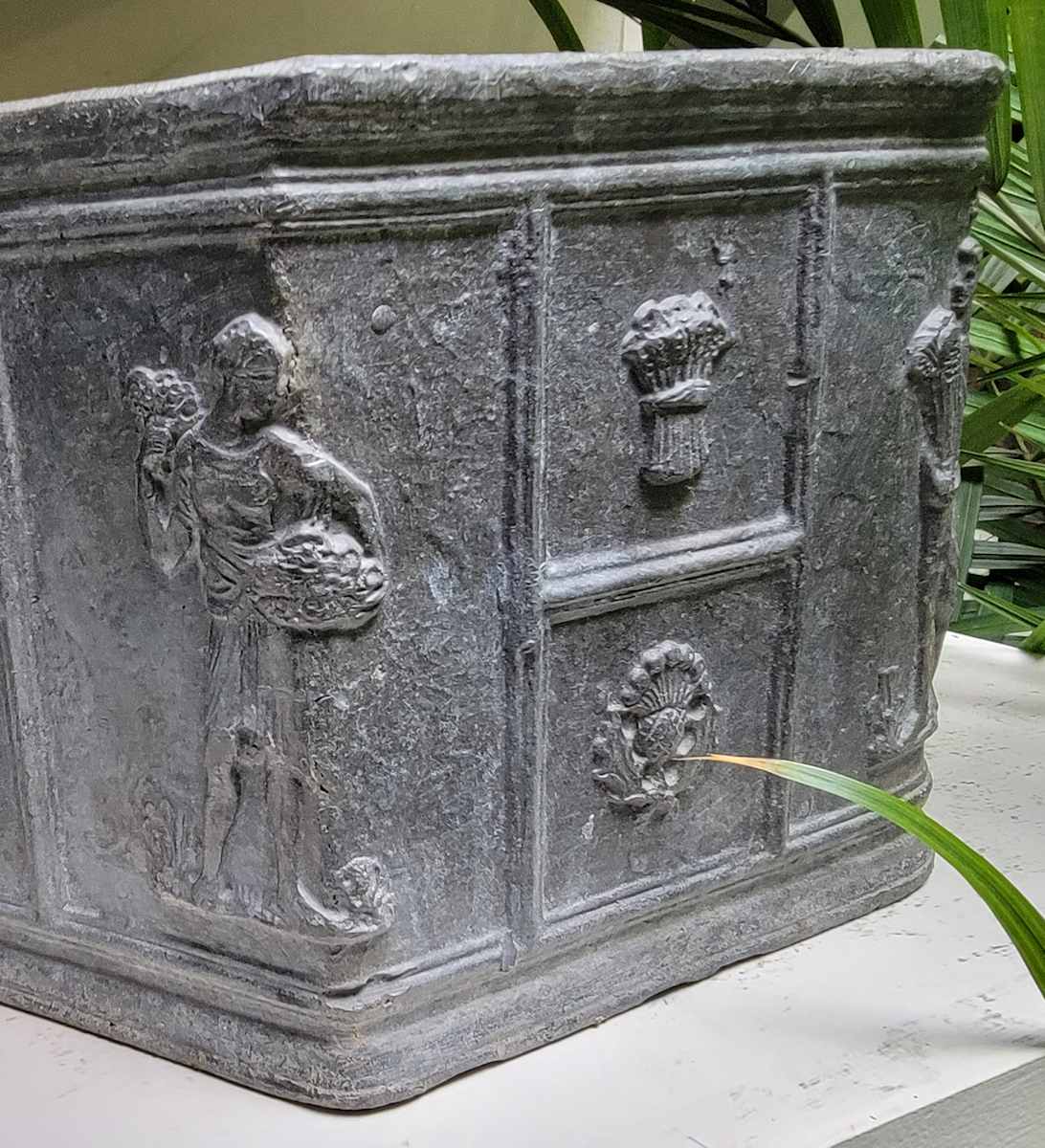 Lead Hexagon Planters / Pair 