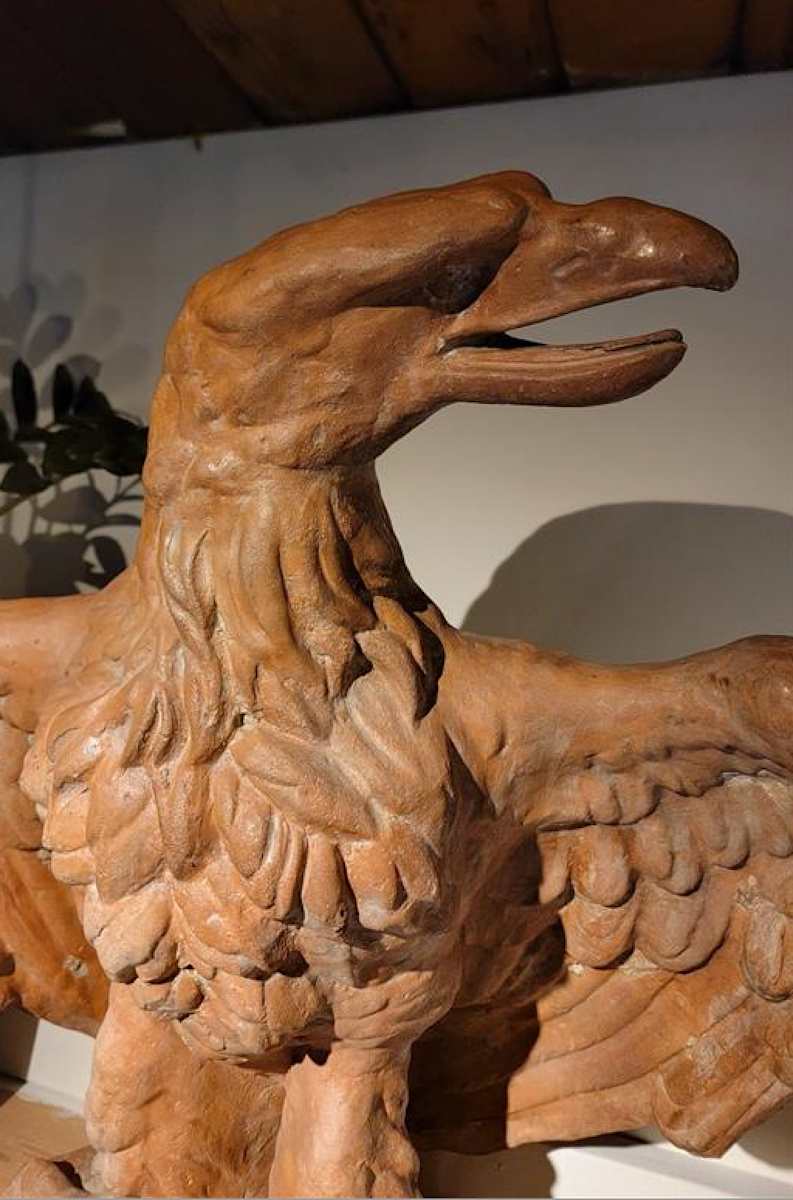 Glazed Terracotta Eagles / Pair 