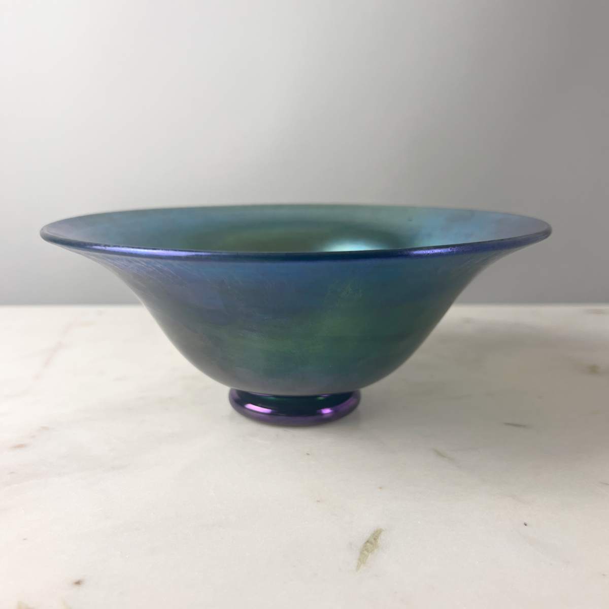 Steuben Glass Works Blue Aurene Bowl #2851 by Steuben 