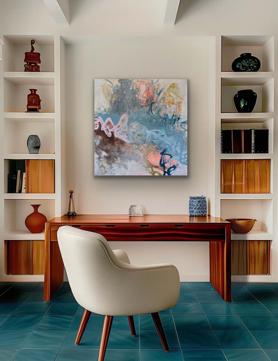 Return to Yes by Margie Woods  Image: Return to Yes, 36 x 36, Mixed Media on Canvas