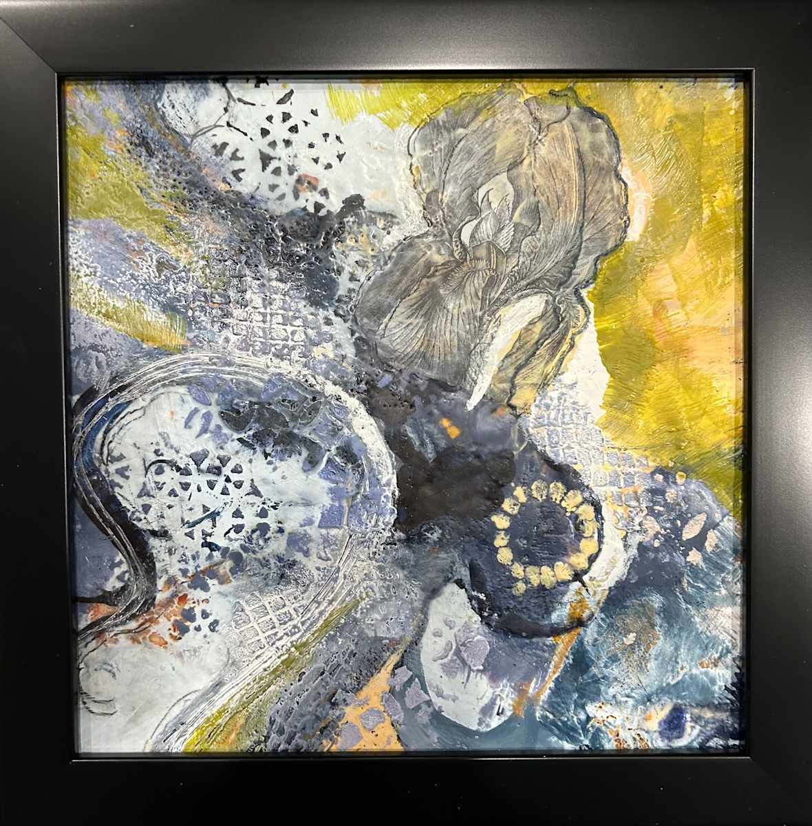 Generosity by Melody E Epperson  Image: Indigo, collage, encaustic