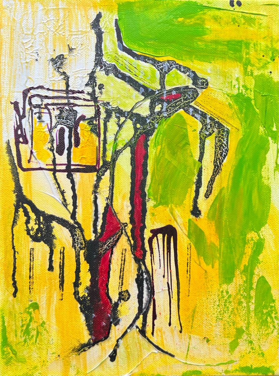 Village gate by Pamela Roberts  Image: Full image of painting