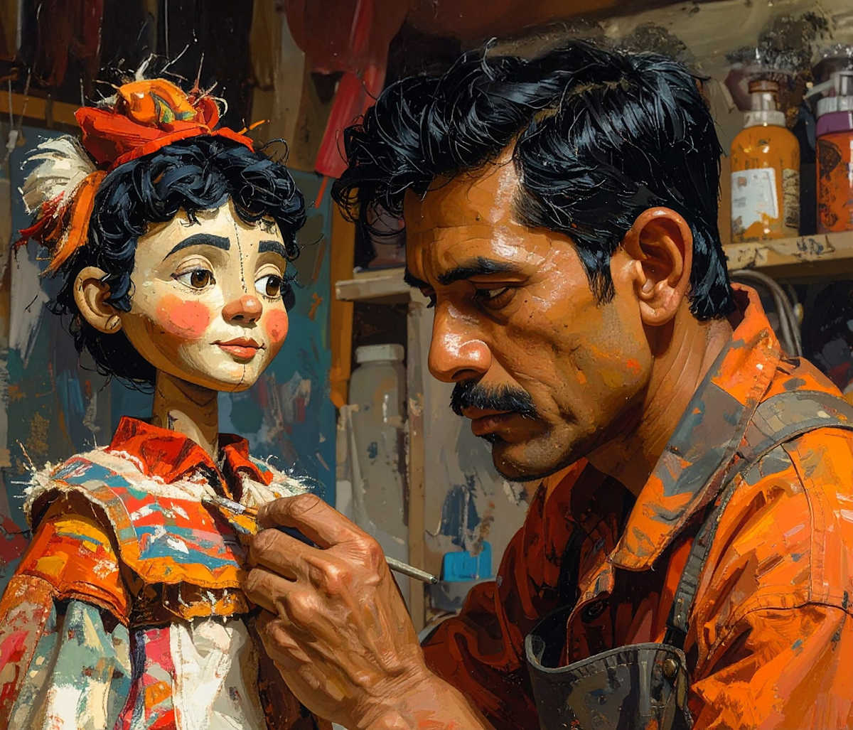 Man and puppet by Joseph Perryman, Image 1.