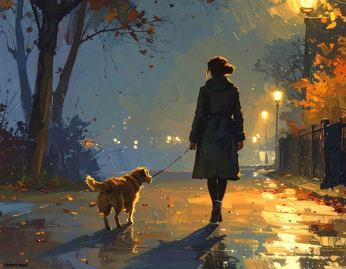 Dog Walking at Night by Joseph Perryman, Image 1.