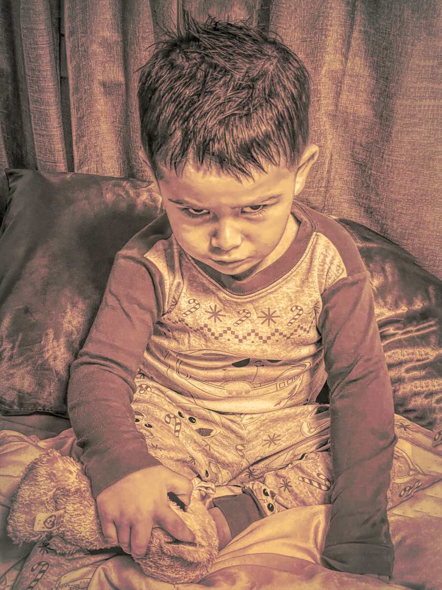 Ezra is a little POed at his mom right now by Joseph Perryman 