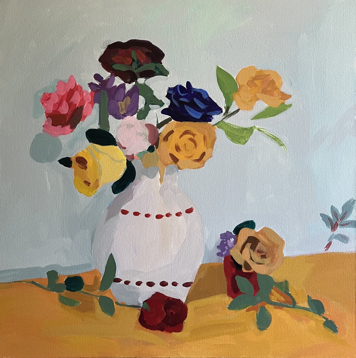 White Jar, Red Glass by June McCartney 