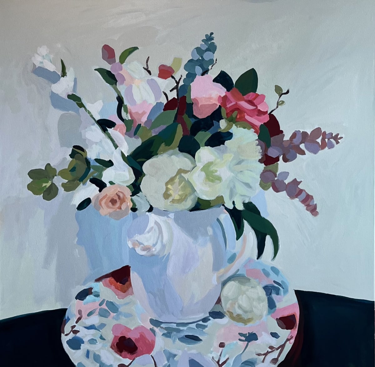 Round Floral Table by June McCartney 