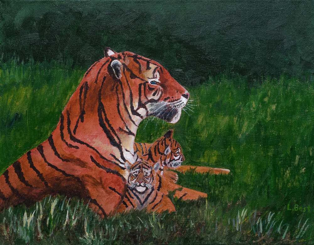 Tiger Family by Laurel Best 