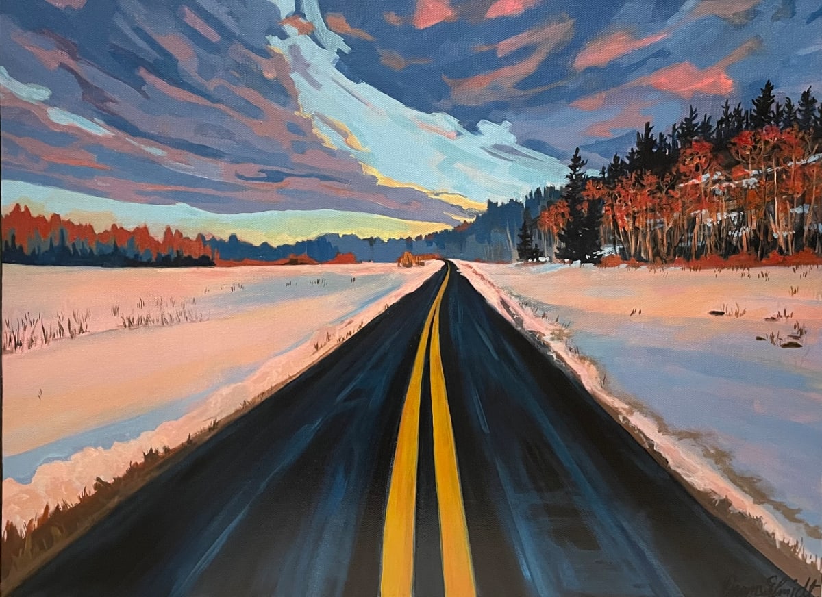 The Long Unwinding Road by Dawn Schmidt  Image: The road through the whiteshell