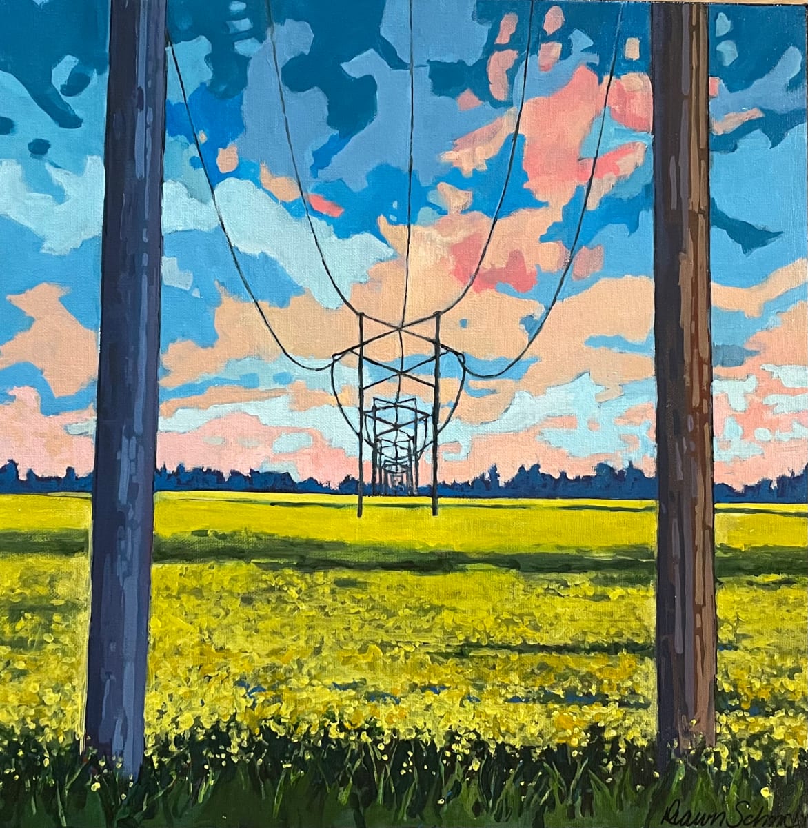 Prairie Power by Dawn Schmidt  Image: 2 abundant Commodities of Manitoba, power and canola 