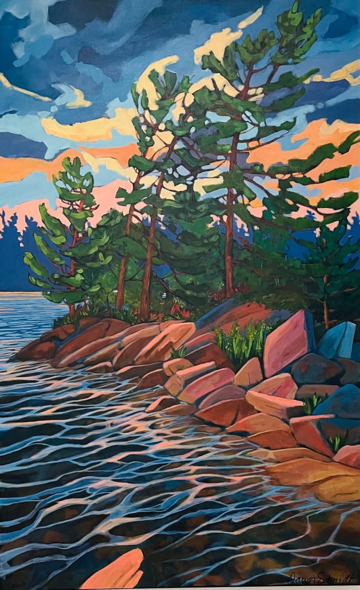 Rippling Reflections at Sunset by Dawn Schmidt 