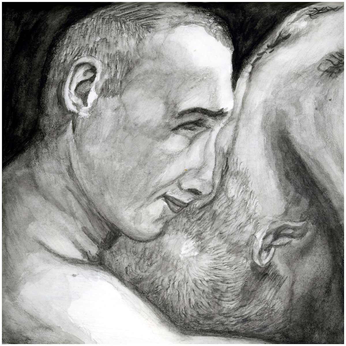 And if in Tumult (From "31 Kisses" series) watercolor pencil version, $200.  Buyer pays shipping.  Prints available, contact artist. by Stephen Mead  Image: The series "31 Kisses" was published as a book, https://www.amazon.com/31-Kisses-Mr-Stephen-Mead/dp/1475241461