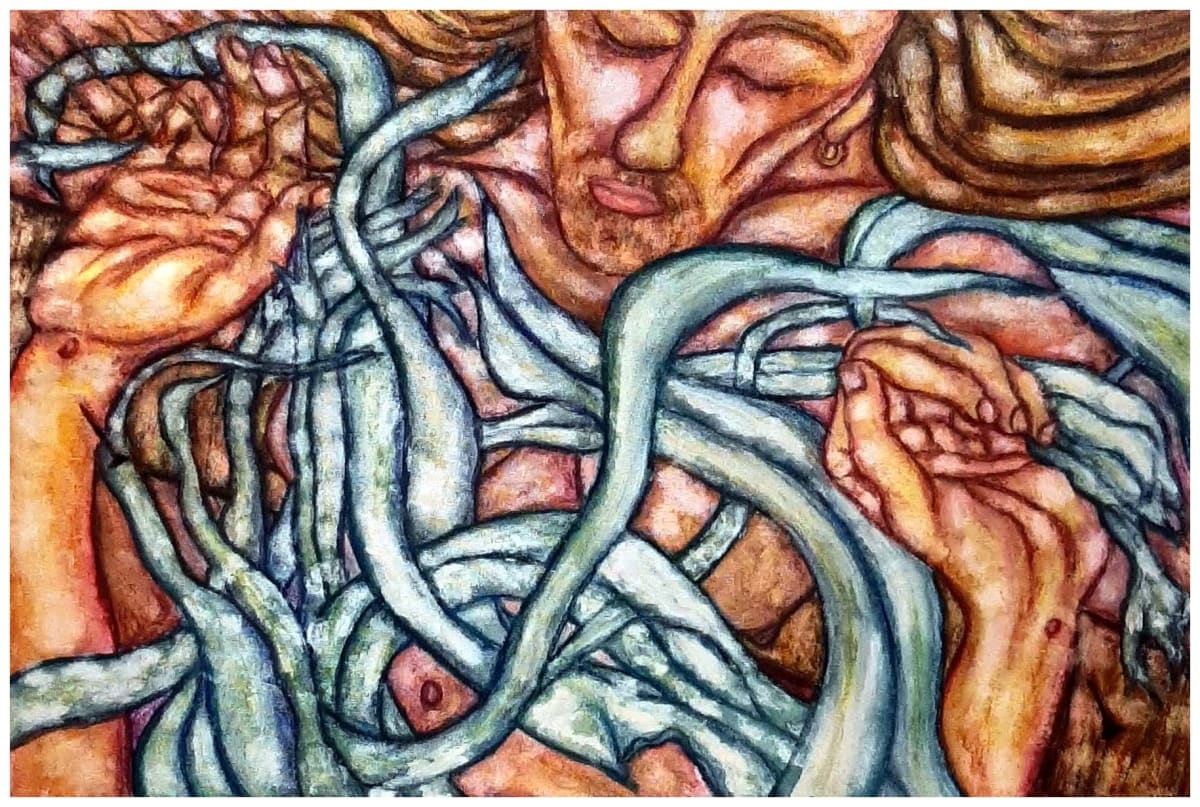 Christ Stripped, watercolor pencil on board, $375. Buyer pays shipping by Stephen Mead 