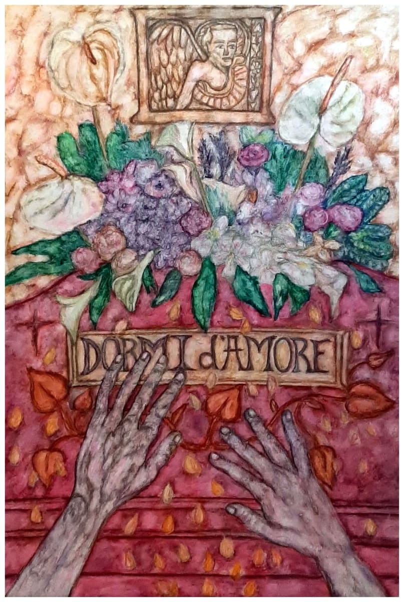 Dormi d' Amore, watercolor pencil, $475.  Buyer pays for shipping. by Stephen Mead 