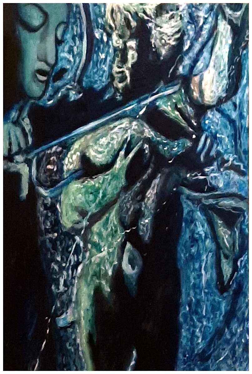 Lorelei/Aphrodite ("From the Sea of Myths" series), Acrylics, $425.  Buyer pays shipping.  Prints available, contact artist. by Stephen Mead  Image: The series "From the Sea of Myths" is included in Stephen Mead's book "Selected Works", https://www.amazon.com/Selected-Works-Stephen-Mead/dp/B0D86HK7T7