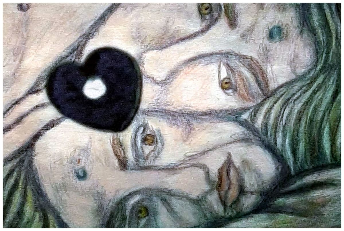 Martyrs (I - Blue Heart Diary version), Hand-colored print, $30.  Buyer pays shipping. by Stephen Mead  Image: (Closest close up)