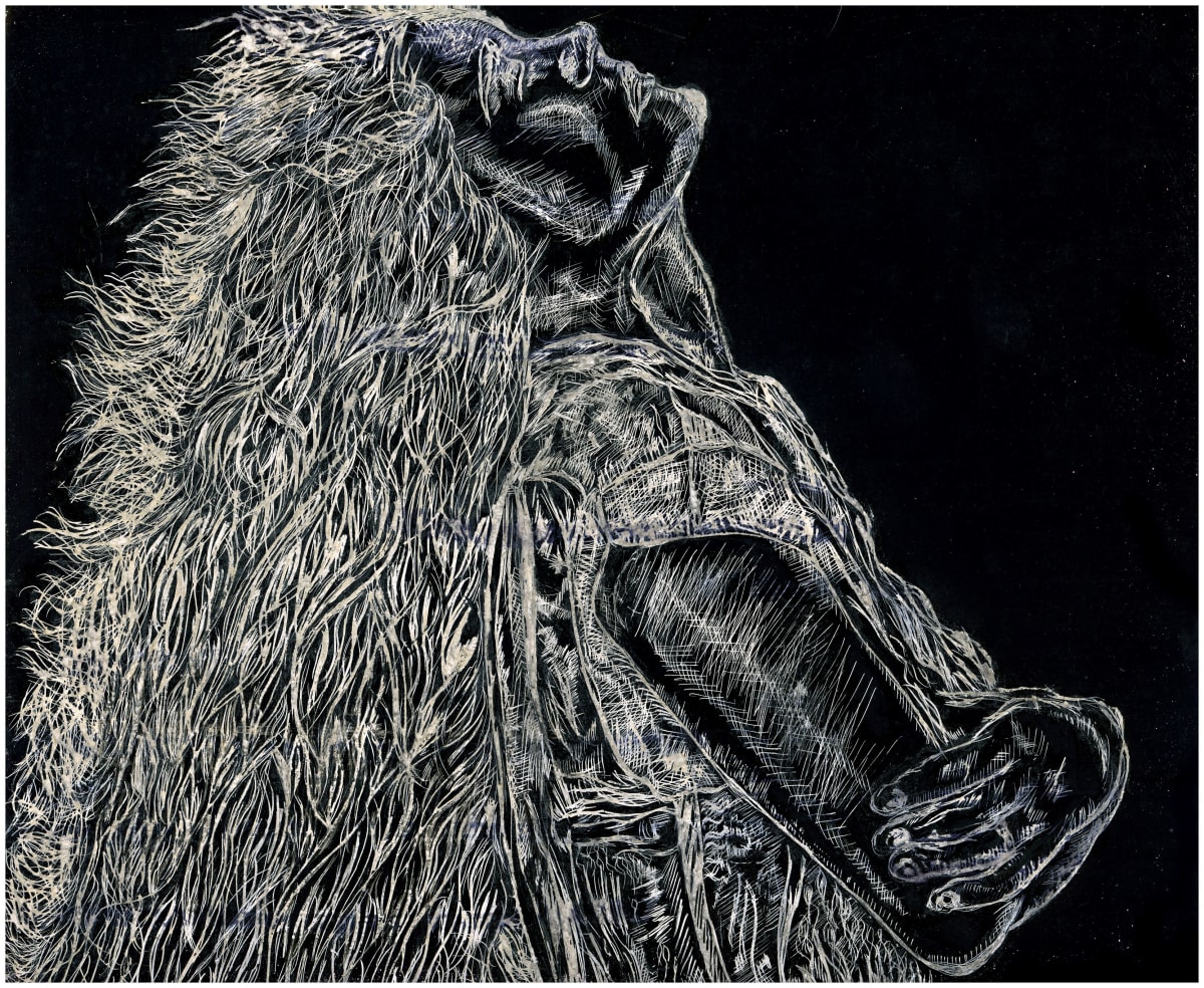 Nicolette, scratchboard, $125.  Buyer pays shipping by Stephen Mead 
