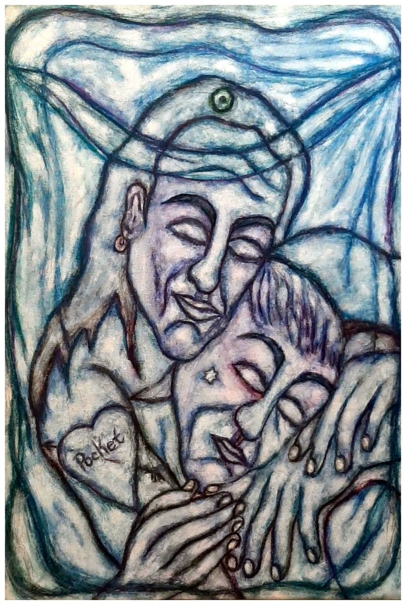 ePocket (I), watercolor pencil, $400.  Buyer pays shipping. by Stephen Mead 