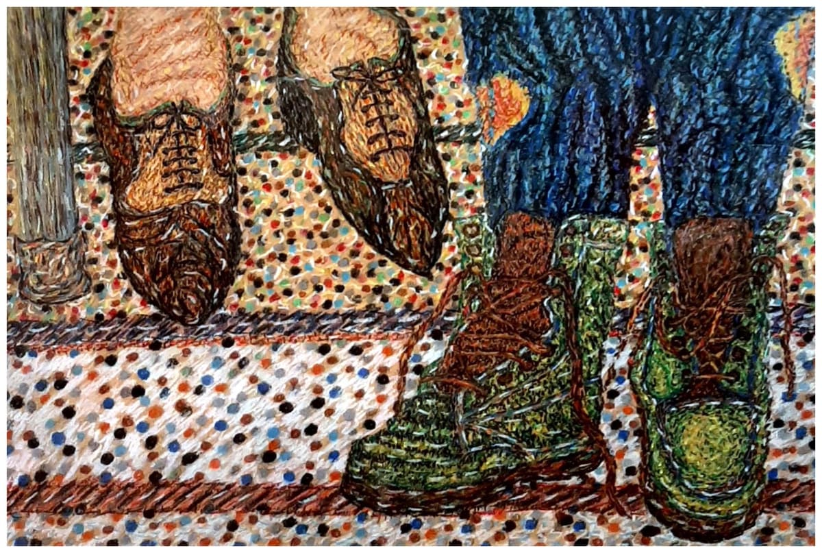 Steps, (Crayon on paper), $350.  Buyer pays for shipping. by Stephen Mead 