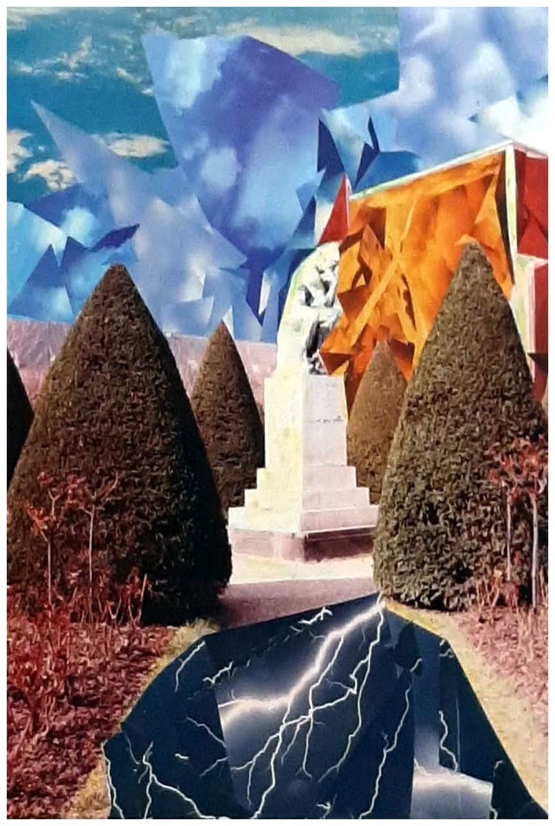 Thinking, Collage, $75.  Buyer pays shipping by Stephen Mead, Image 1.