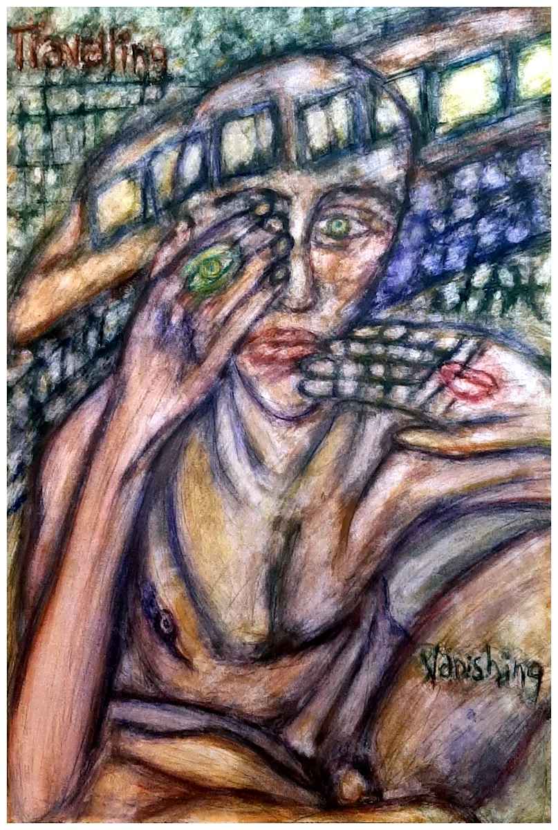 Travelling/Vanishing (From "States of Desire, States of Being" series) Buyer pays shipping.  Prints available, contact artist, mead815@yahoo.com by Stephen Mead  Image: The series "States of Desire, States of Being" is included in Stephen Mead's book "Selected Works", https://www.amazon.com/Selected-Works-Stephen-Mead/dp/B0D86HK7T7