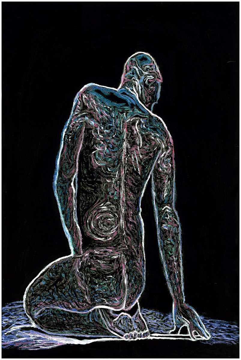 Painted Yoga 8 (From "According to the Order of Nature", series) mixed media, $200.  Buyer pays shipping.  Prints available, contact artist. by Stephen Mead  Image: The series "According to the Order of Nature" was published as a book, https://www.amazon.com/According-Order-Nature-Cosmos-Made/dp/1523675918