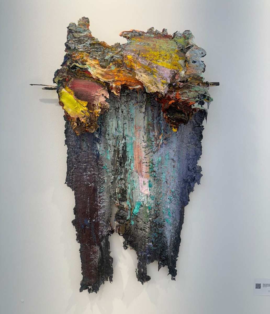 Panos Famelis / Fragmented landscapes I by Nitra Gallery  Image: oil colour, polyurethane glue, metal base, 2025