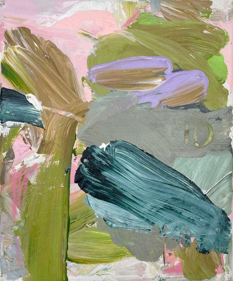 Marcus Aitken | Silver Clam by Nitra Gallery  Image: Silver Clam, Marcus Aitken,  Acrylic on canvas 35x25cm