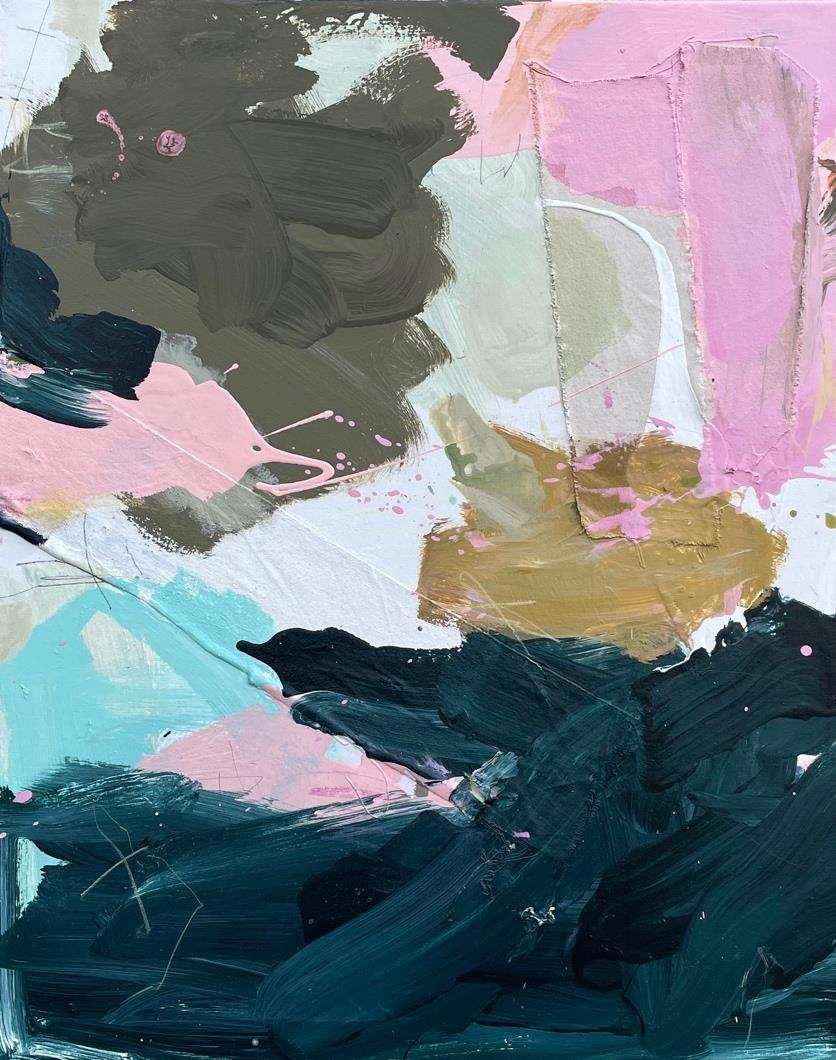 Marcus Aitken / Gossip II by Nitra Gallery  Image: Marcus Aitken | Gossip II Acrylic & textile on canvas 76x61cm