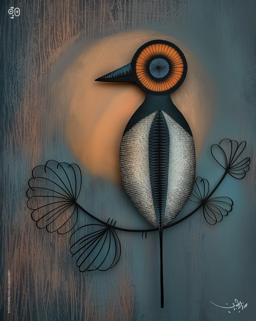 Abstract Avian Essence by Mohamed Ayman DAEF  Image: This digital artwork stands out for its innovative blend of abstract forms and natural elements, using a harmonious color palette and intricate details to create a visually captivating and conceptually rich piece.