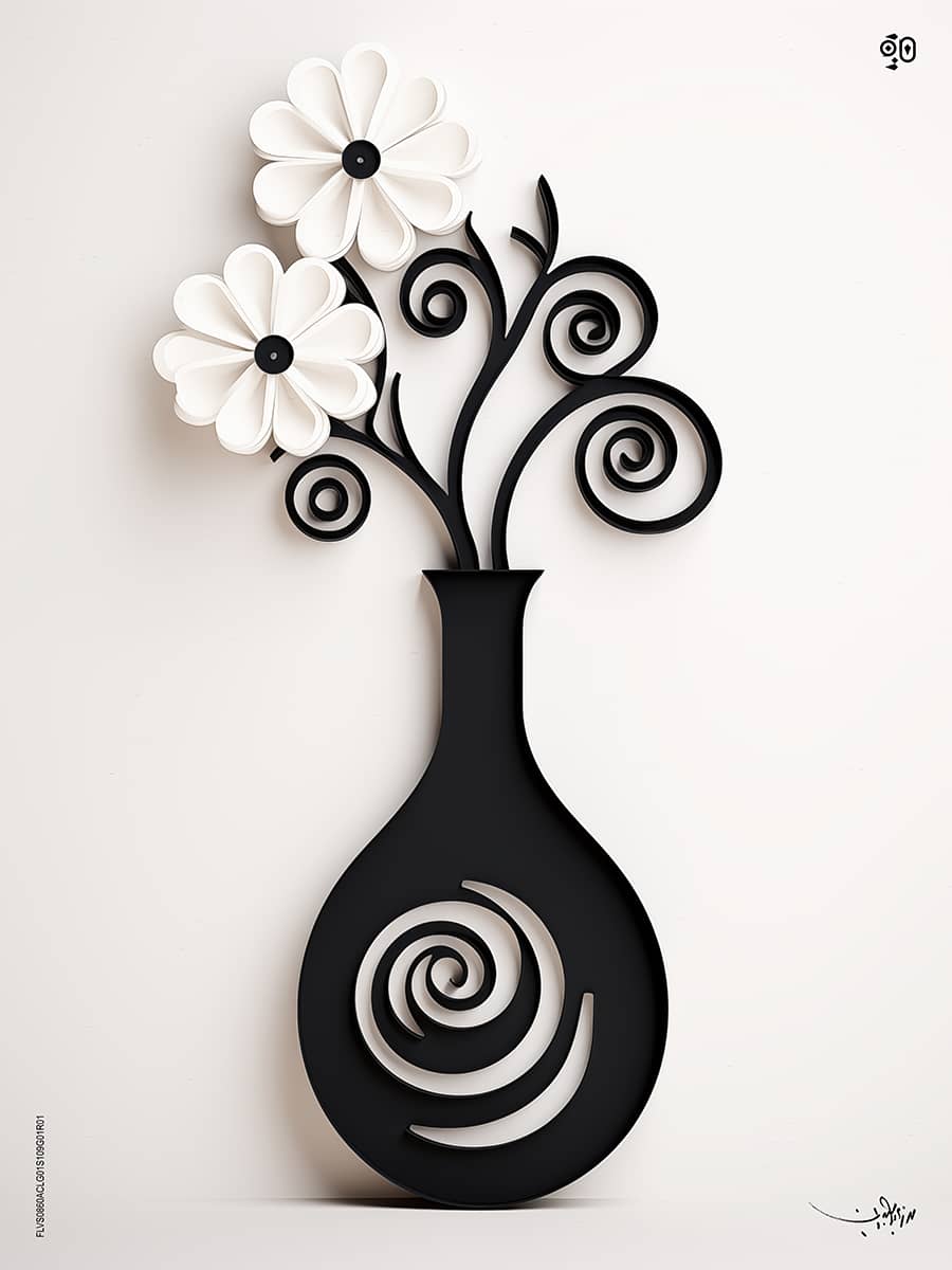 The Ornate Bloom by Mohamed Ayman DAEF  Image: A delicate fusion of calligraphy and floral beauty—where script flows into nature’s embrace.