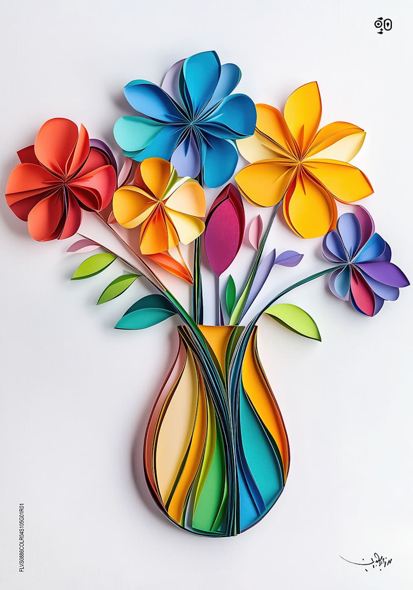 A Garden of Folded Colors by Mohamed Ayman DAEF  Image: A stunning interplay of colors and textures—this quilled floral arrangement captures the delicate beauty of nature in an everlasting form.