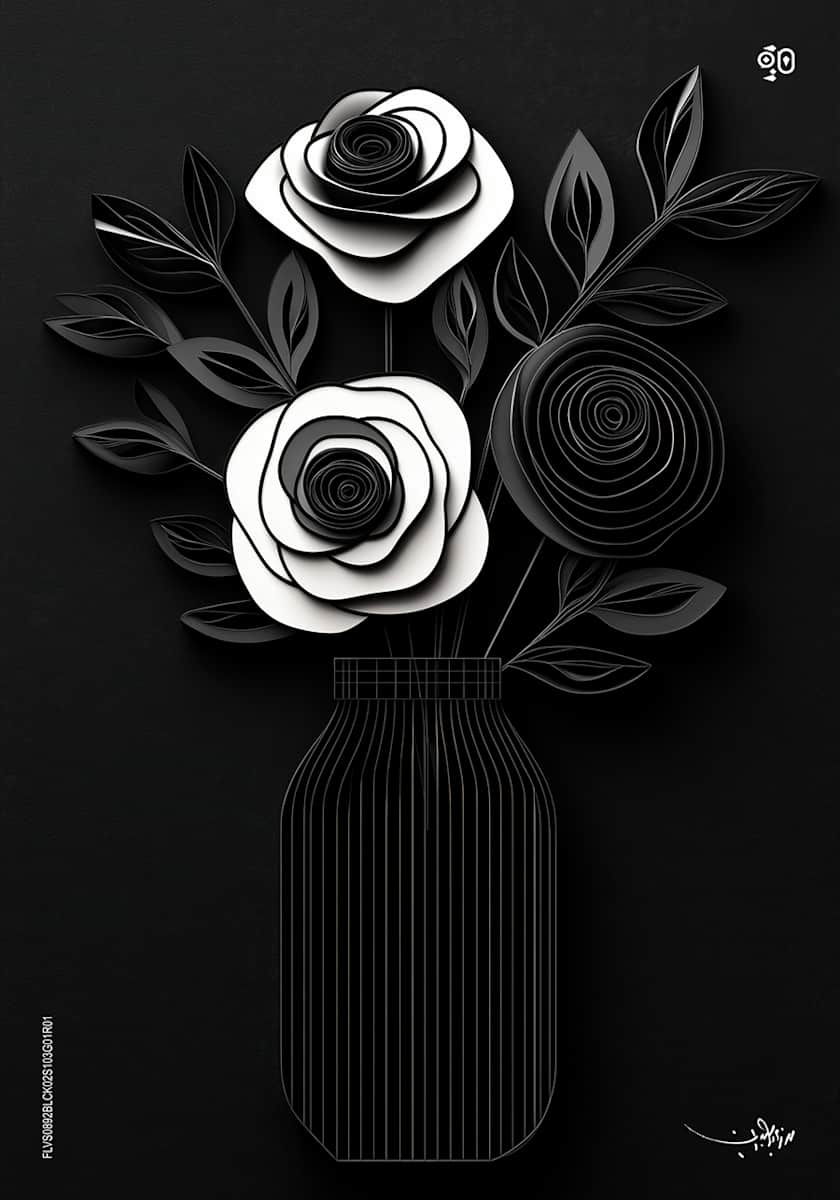 Noir Elegance by Mohamed Ayman DAEF  Image: Where darkness meets purity, the essence of contrast flourishes.