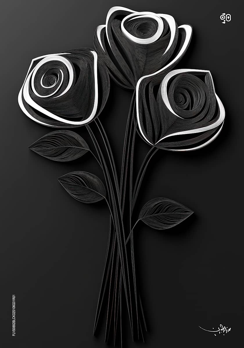 Dark Bloom Symphony by Mohamed Ayman DAEF  Image: A bouquet sculpted from shadows, where darkness meets the art of light.