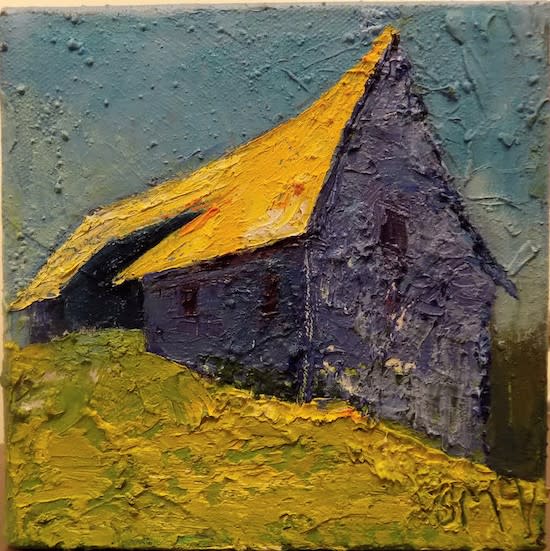 Great Barn at Arrandale - Downhill View-  where is this painting? by Barnlady 