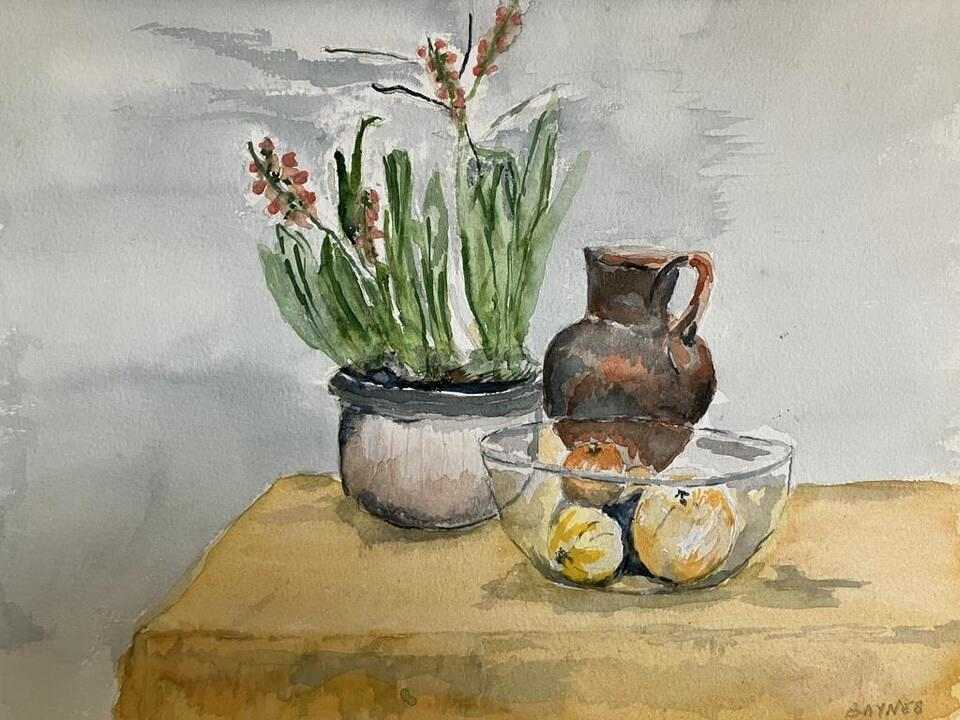 Still life with apples by Antony Baynes 