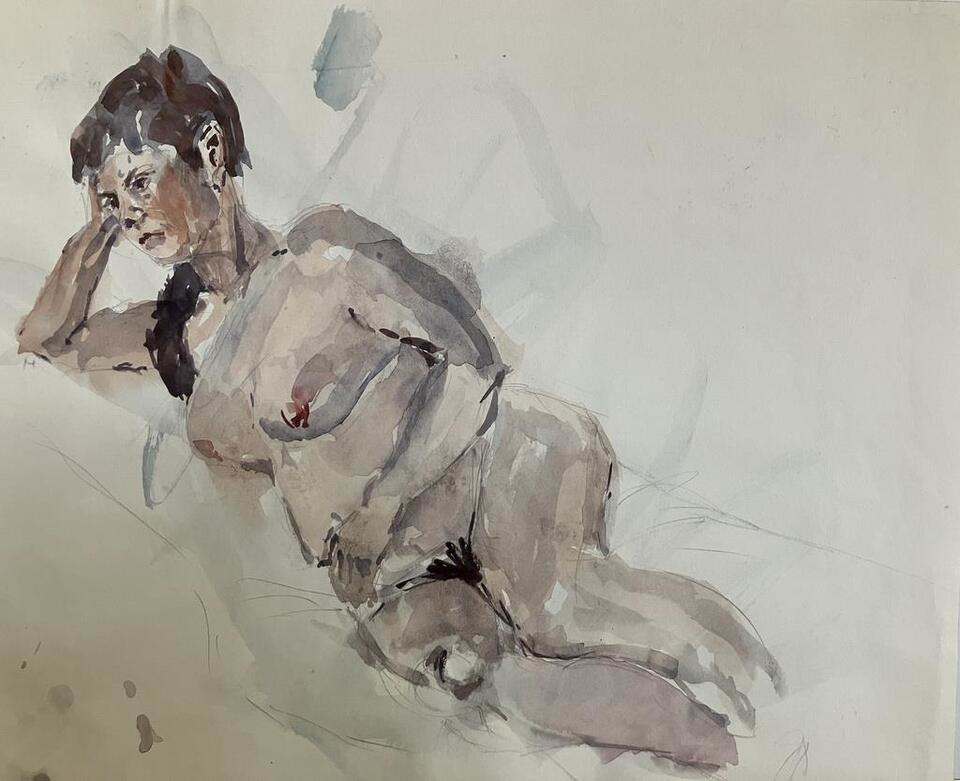 Nude reclining figure by Antony Baynes 