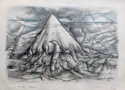 Mountain in watercolour by Adrian Hill (1895-1977) 