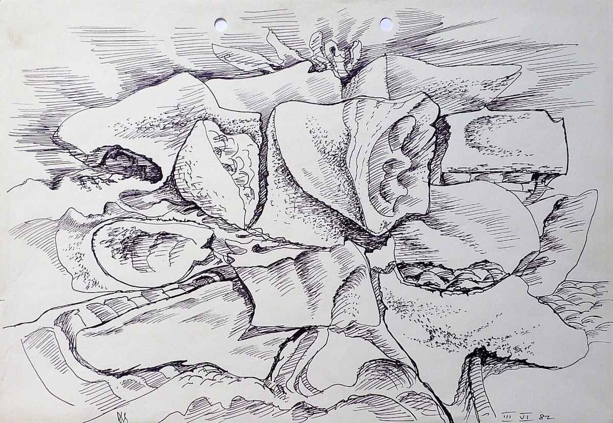 Abstract in ink by Derrick Latimer Sayer 