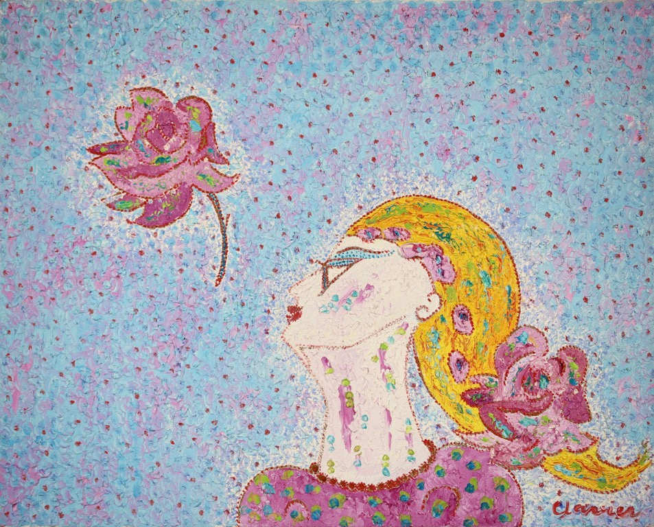 Femme a La Rose by Madeleine Clavier (1913-2015) 