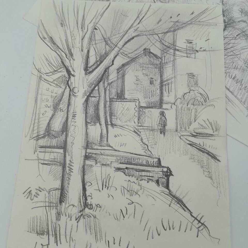 Signed Studio collection of drawings by Richard Ian Bentham Walker 