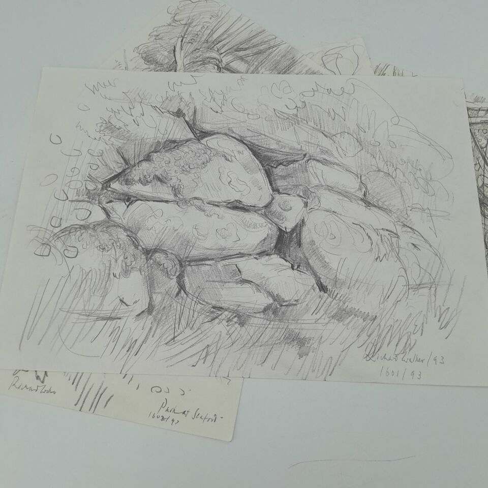 Signed Studio collection of drawings by Richard Ian Bentham Walker 