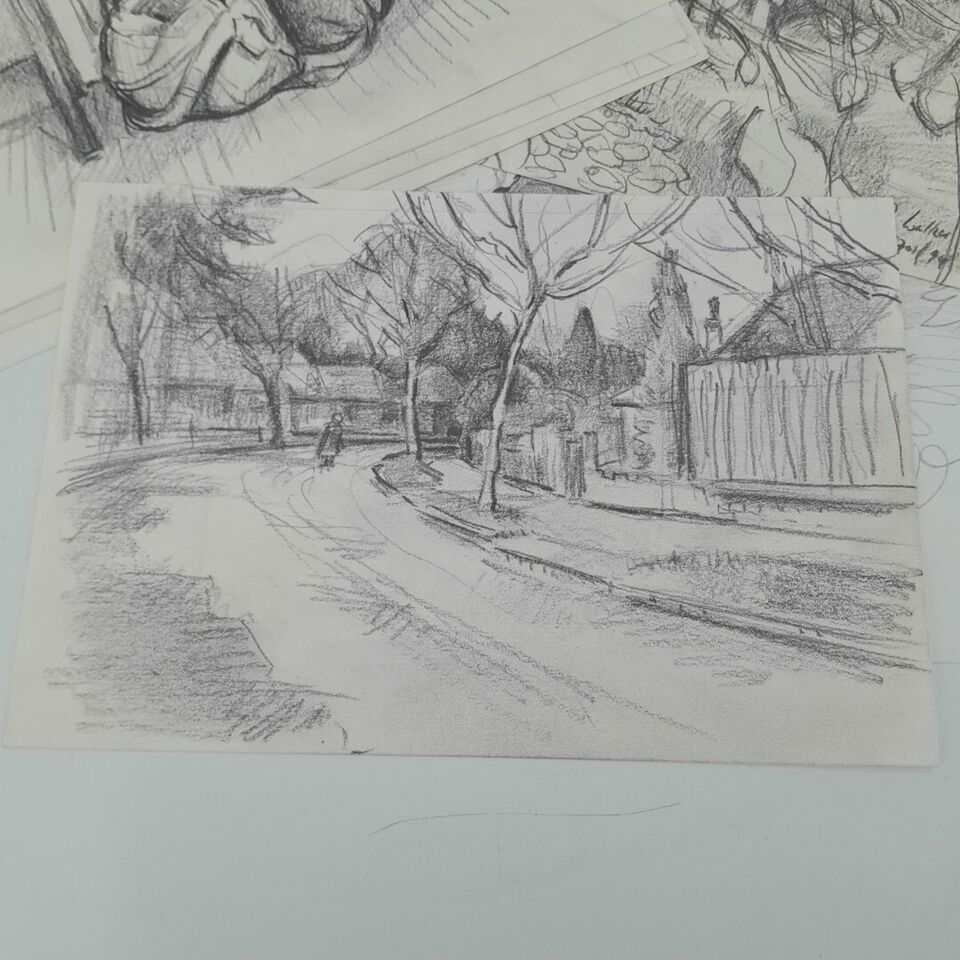 Signed Studio collection of drawings by Richard Ian Bentham Walker 
