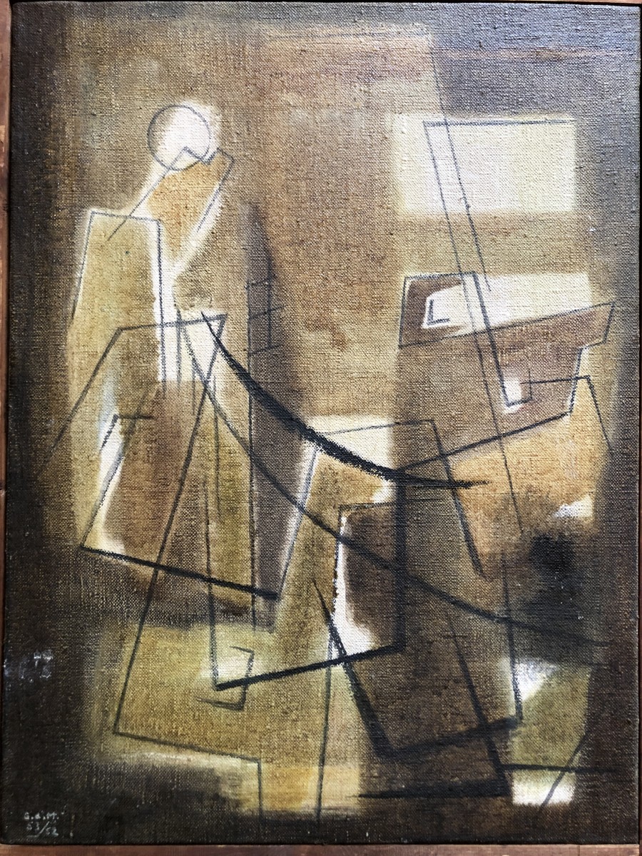 1952 Cubist Figure by G.D.M. 