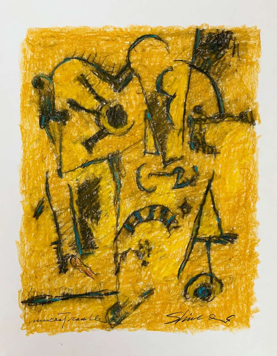 1994 "Muscrat Ramble" Abstract Drawing Acclaimed Illustrator Bill Shields by Bill Shields, Image 1.