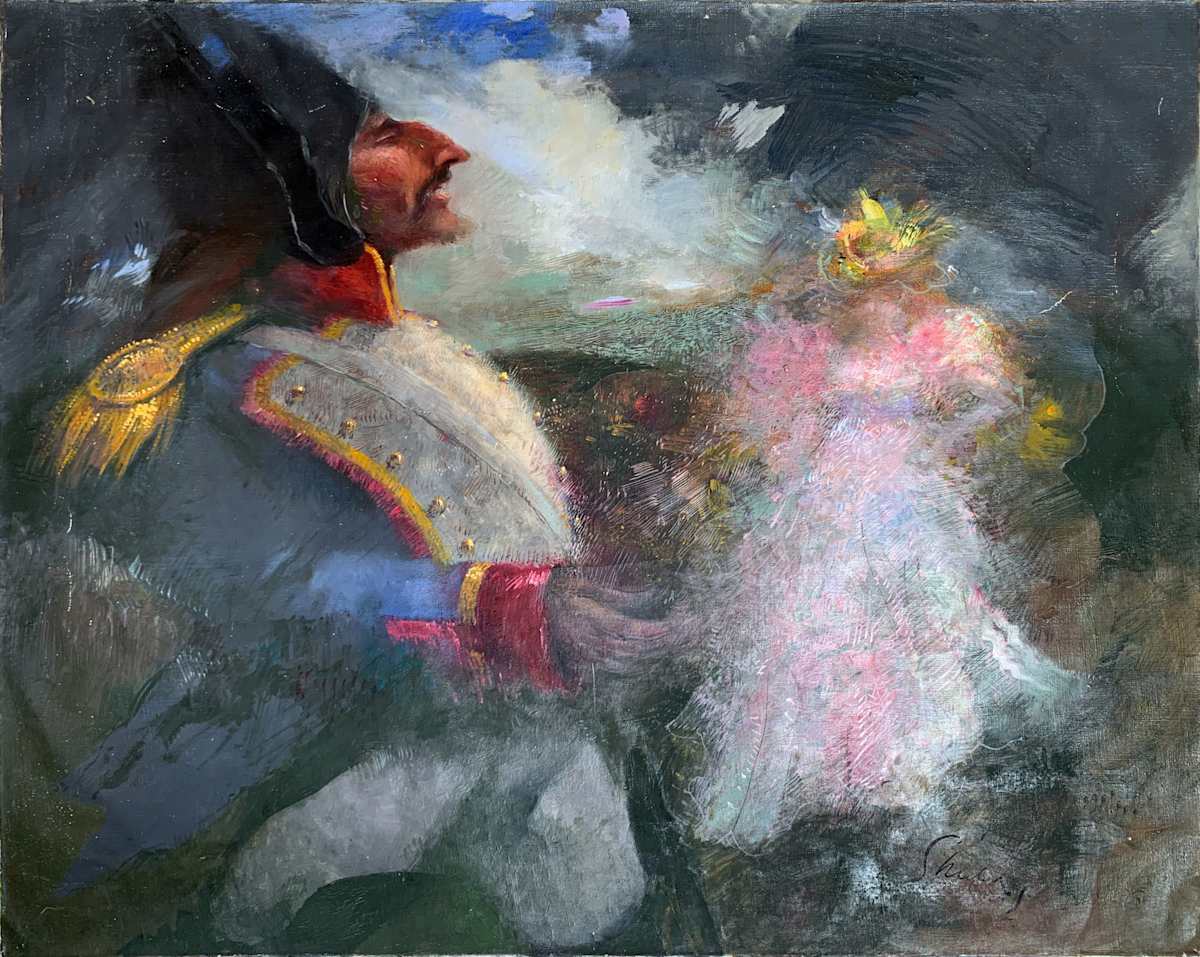 1980 "Gens d’armes I (The Dreamer)" Abstract Painting on Canvas William Shields Acclaimed Illustrator by Bill Shields, Image 2.
