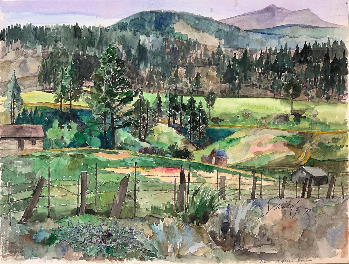 1979 "Northern California II" Landscape Watercolor Painting Acclaimed Illustrator Bill Shields by Bill Shields, Image 2.