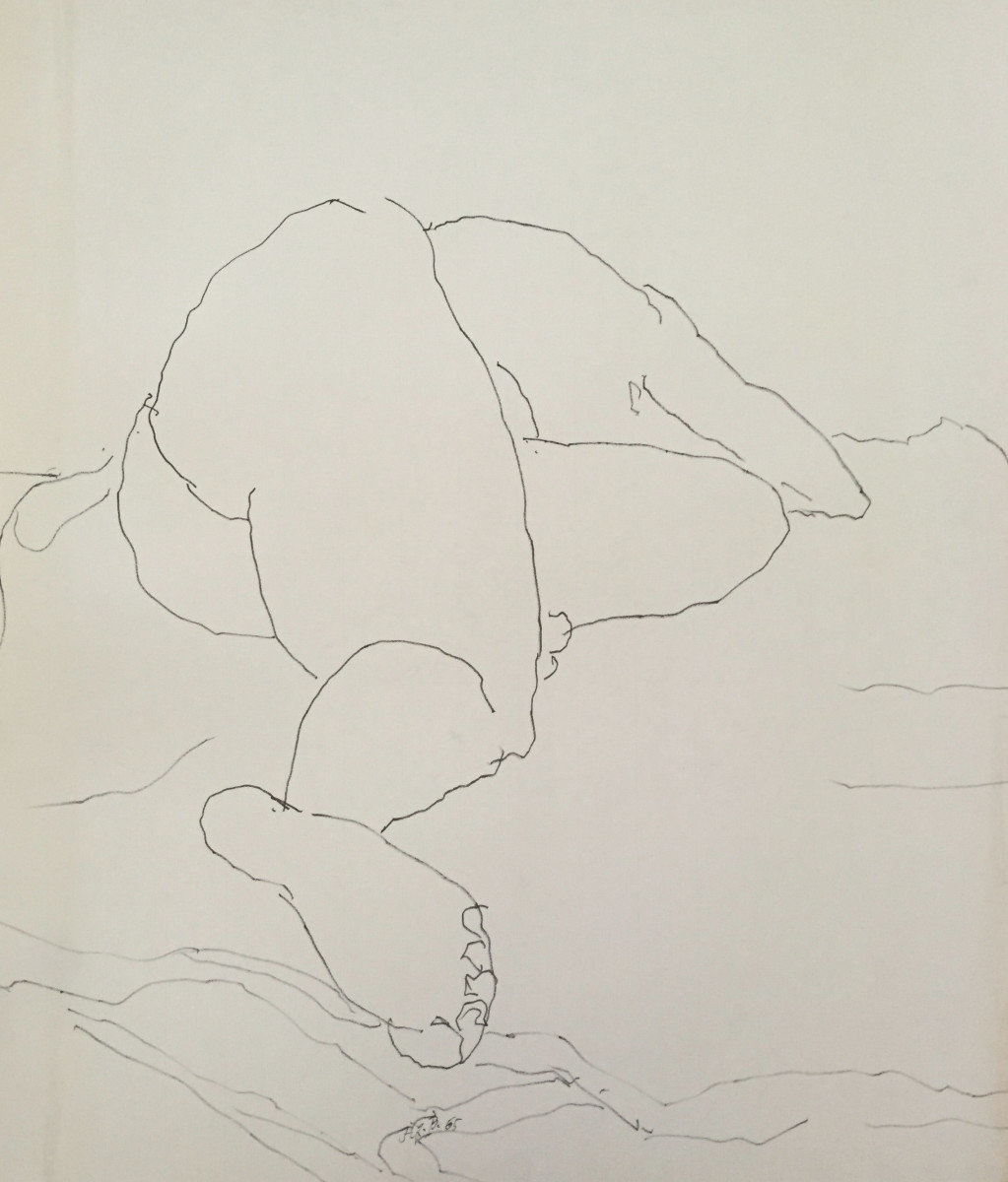 Nude Female Laying Down by Frank J Bette 