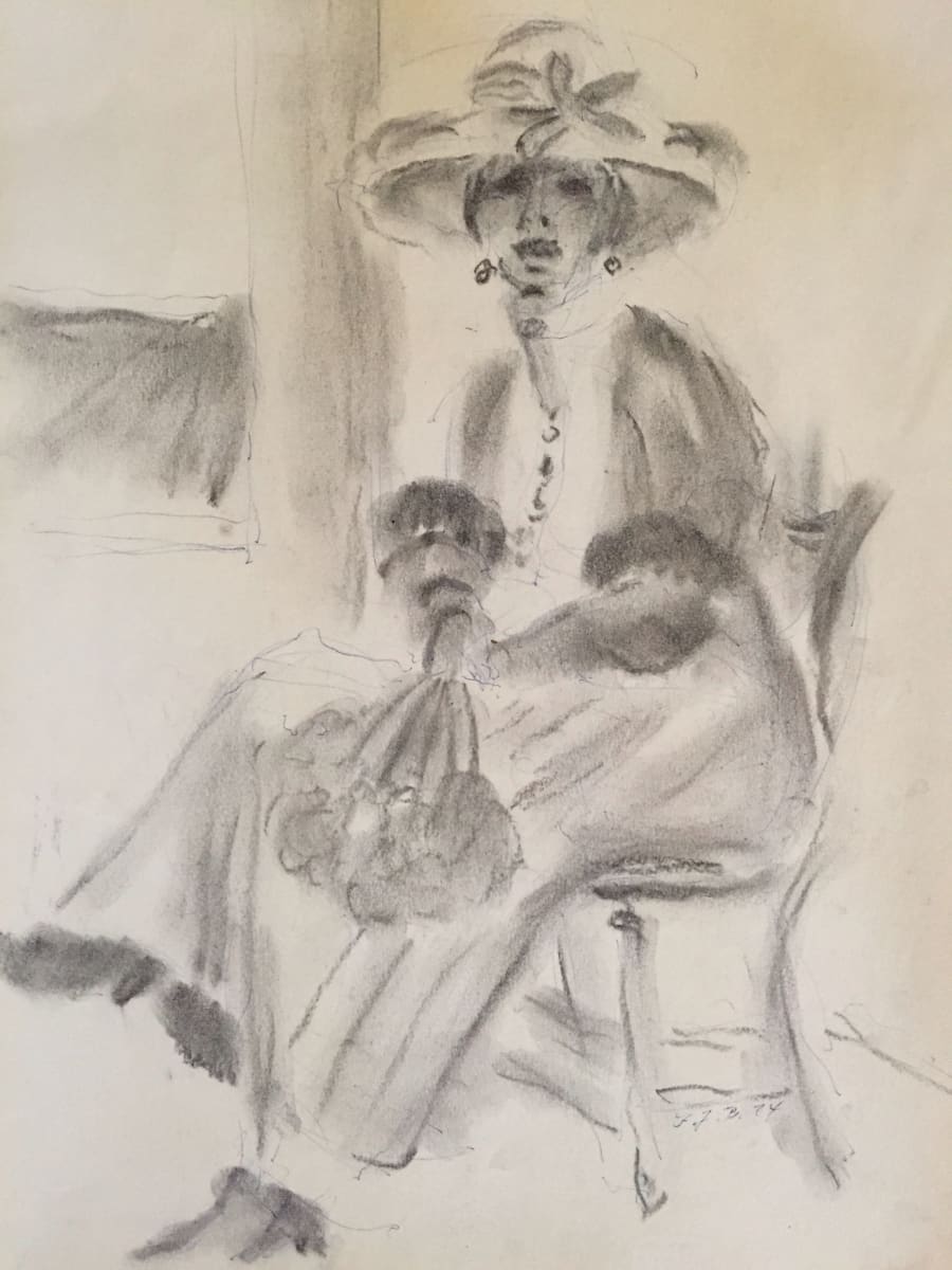 Fancy Lady with Hat by Frank J Bette 